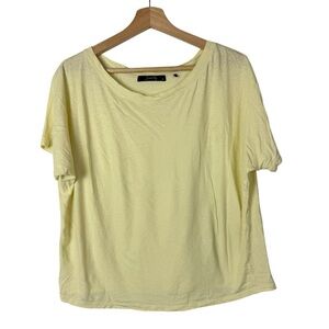 Boutique School Rag Pale Yellow Boxy Short Sleeve T-Shirt S